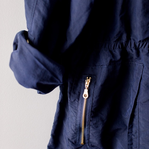 The Fillmore Anthropologie - Navy Blue Hooded Anorak Jacket - Women's Large - Picture 3 of 10